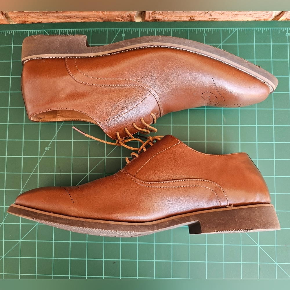 Golaiman Classic Brown Leather Men's Shoes Size 14 - Picture 4 of 9